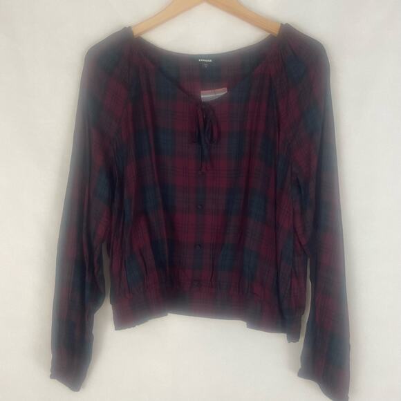 NWT Express Women's Peasant Crop Top Size Large - Picture 9 of 11